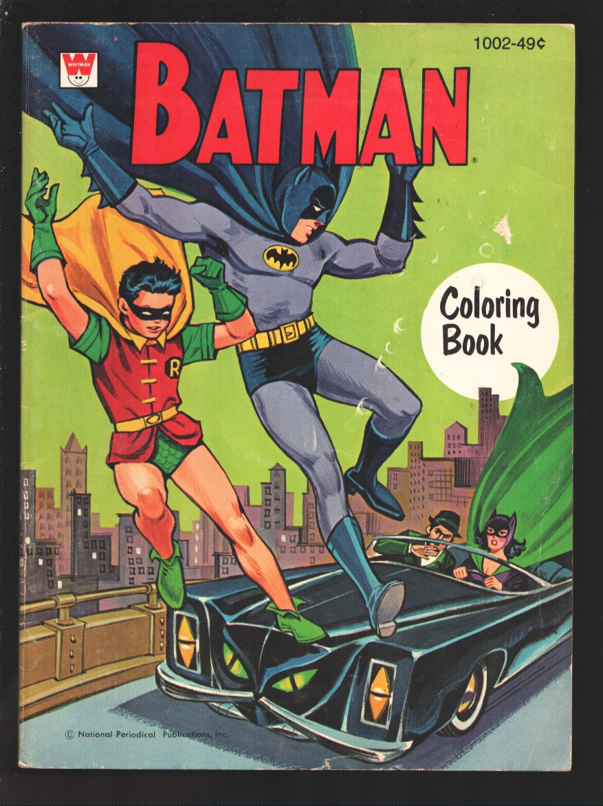 Batman Coloring Book #1002 1967-Whitman-Robin-Batwoman-Minstrel a & the  Penguin appear-VG-: (1967) Comic